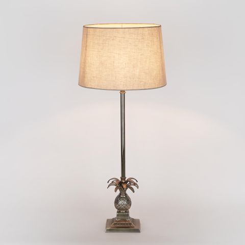Caribbean Pineapple Table Lamp Base Antique Silver