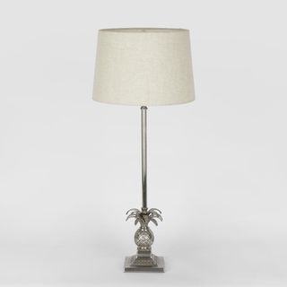 Caribbean Pineapple Table Lamp Base Antique Silver