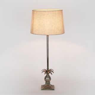 Caribbean Pineapple Table Lamp Base Antique Silver