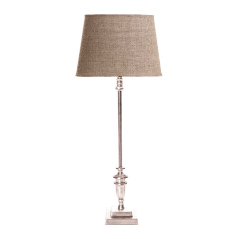 Lyon Candlestick Table Lamp Base Antique Silver- Base Only