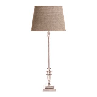 Lyon Candlestick Table Lamp Base Antique Silver- Base Only