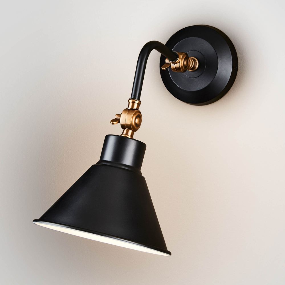 Black and gold plug on sale in wall sconce