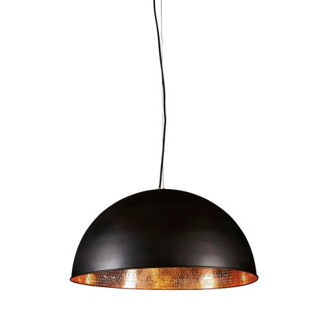 Alfresco Dome Ceiling Pendant Lamp Black and Copper