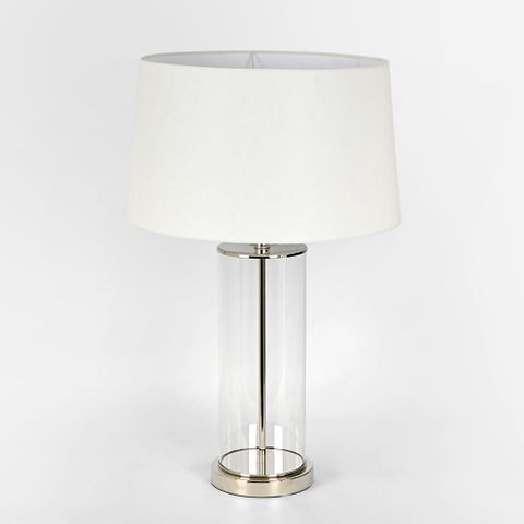 Iris Glass Table Lamp Base Polished Nickel- Base Only