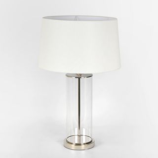 Iris Glass Table Lamp Base Polished Nickel- Base Only