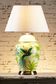 Caribbean Bird Ceramic Table Lamp Base Green and Yellow- Base Only