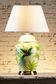 Caribbean Bird Ceramic Table Lamp Base Green and Yellow