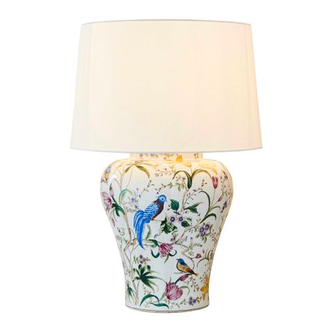 Raffles Bird Ceramic Table Lamp Base White- Base Only