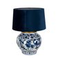 Woody Ceramic Table Lamp Base Blue and White- Base Only