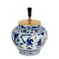 Woody Ceramic Table Lamp Base Blue and White- Base Only