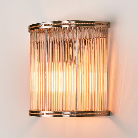 Verre Half Round Wall Light Silver