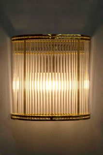 Verre Half Round Wall Light Brass