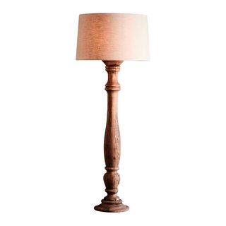 Candela Large - Dark Natural - Turned Wood Candlestick Floor Lamp