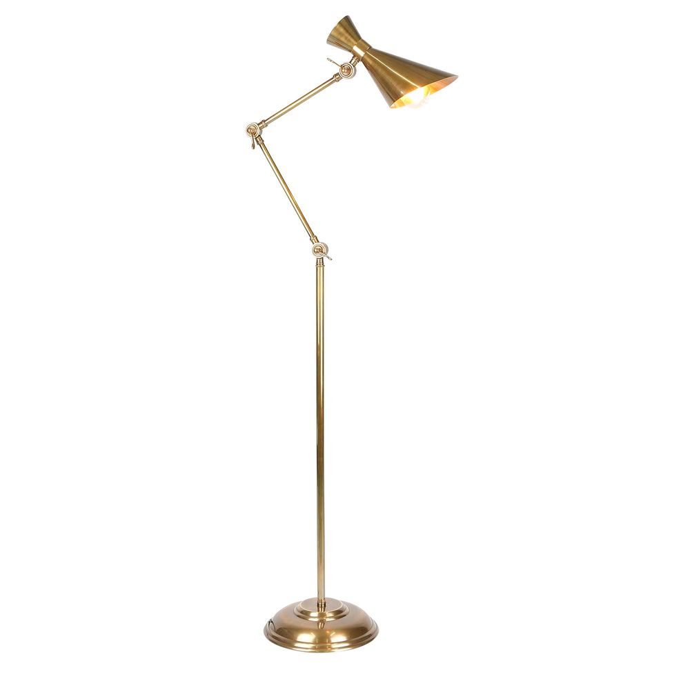 Brass gold store floor lamp