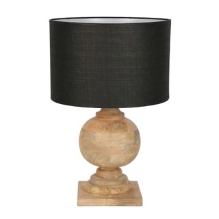 Coach Table Lamp Natural With Black Shade