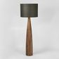 Samson Wood Floor Lamp Saddle Base with Black Shade