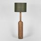 Flask Wood Floor Lamp Saddle Base with Black Shade