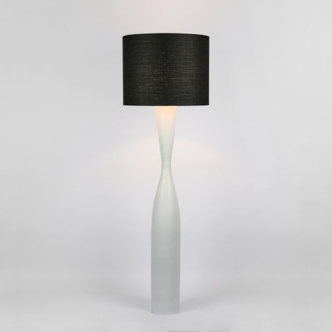 Callum Floor Lamp Base White with  Black Shade