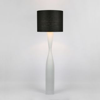 Callum Floor Lamp Base White with  Black Shade