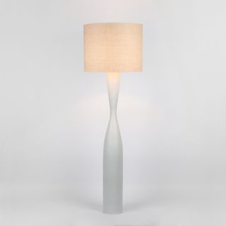 Callum Floor Lamp Base White with Natural Shade