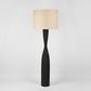 Callum Floor Lamp Base Black with Natural Shade