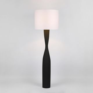 Callum Floor Lamp Base Black with White Shade