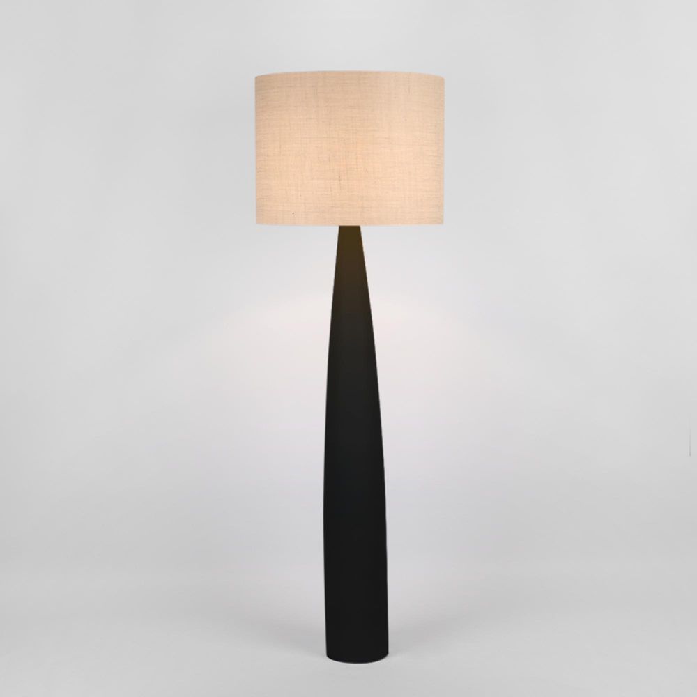 Macleay Floor Lamp Antique Brass With Black Shade