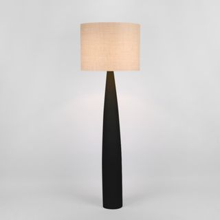 Samson Floor Lamp Base Black with Natural Shade