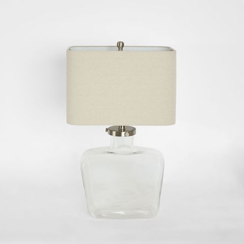 Fillable Bottle Lamp W Linen Shade