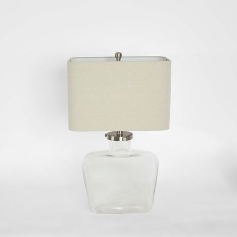 Fillable Bottle Lamp W Linen Shade