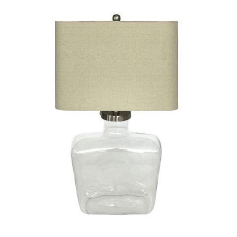 Fillable Bottle Lamp W Linen Shade