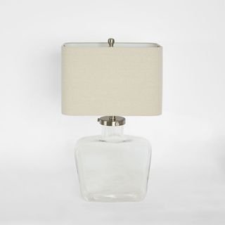 Fillable Bottle Lamp W Linen Shade