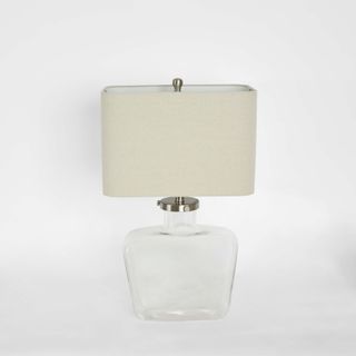 Fillable Bottle Lamp W Linen Shade