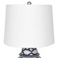 Lucca Small Blue & White Jar Shaped Lamp W/ Shade