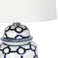 Lucca Small Blue & White Jar Shaped Lamp W/ Shade