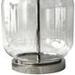 Regency Nickel and Glass Table Lamp with Natural Linen Shade