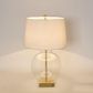 Ellyn Glass and Brass Lamp with White Linen Shade