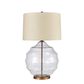 Victoria Glass Lamp W/ Ivory Shade