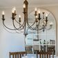 9 Arm Taupe Chandelier