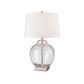 Ellyn Glass and Nickel Lamp with White Linen Shade