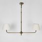 Sheridan Two Arm Chandelier Antique Brass