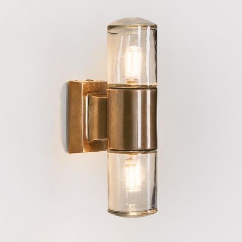 Plover Outdoor Wall Light Antique Brass