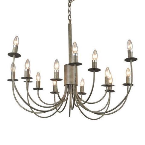 16 Arm Taupe Iron Chandelier 16 Lights