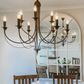 9 Arm Taupe Iron Chandelier 9 Lights