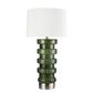 Remy Green Glass Table Lamp & White Shade