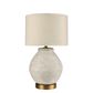 Forbes White Sandstone Table Lamp & Linen Shade