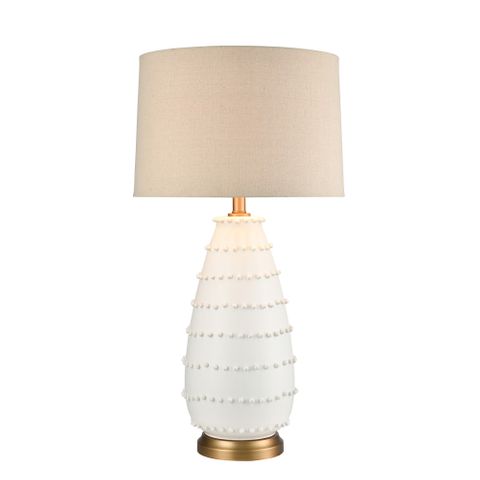 Grace White Table Lamp & Linen Shade