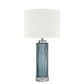 Serento Blue Glass Table Lamp & White Shade