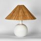 Esta Lamp Small White with Raffia Shade