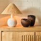 Esta Lamp Small White with Raffia Shade